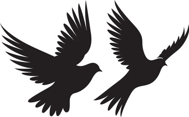 Eternal Unity Vector Logo of a Dove Pair Heavenly Harmony Dove Pair Design Element