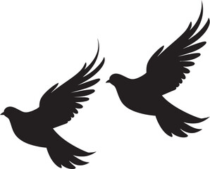 Endless Embrace Dove Pair Vector Logo Winged Whispers Vector Icon of a Dove Pair