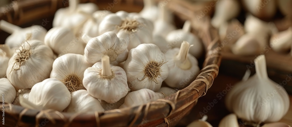 Canvas Prints Bountiful Harvesting of Garlic in a Charming Village: Witness the Exquisite Harvesting, Garlic Bounty, and Serene Village Life