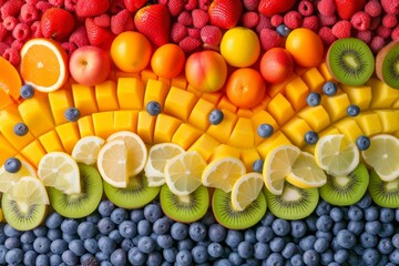 fresh fruit in a rainbow, diet ,vitamin resource