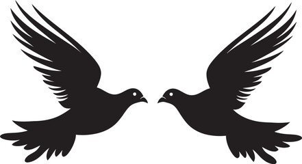 Soulful Soar Dove Pair Design Element Feathered Embrace Vector Emblem of a Dove Pair