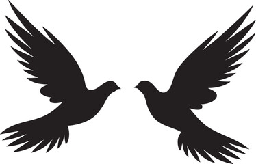 Eternal Serenity Vector Emblem of a Dove Pair Heavenly Harmony Dove Pair Vector Logo