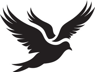 Heavenly Harmony Dove Pair Vector Logo Loving Flight Vector Icon of a Dove Pair