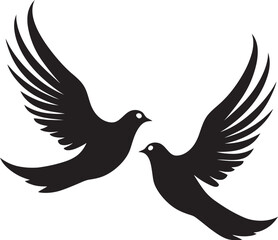 Eternal Elegance Vector Icon of a Dove Pair Soulful Soar Dove Pair Design Element