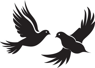 Heavenly Harmony Vector Icon of a Dove Pair Serenade in Flight Dove Pair Design Element