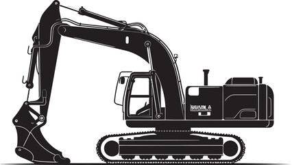 Earth Engineering Vector Icon of Excavator Logo Terrain Titan Excavator Design Emblem