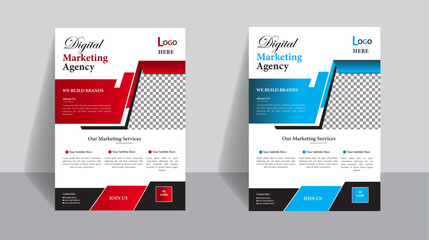 creative corporate vector template design set with red and blue color,marketing business flyer design,new flyer design template. 
