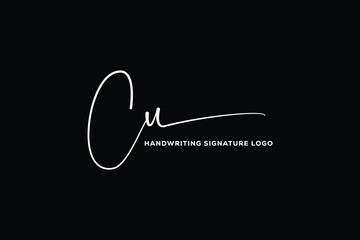 CU initials Handwriting signature logo. CU Hand drawn Calligraphy lettering Vector. CU letter real estate, beauty, photography letter logo design.