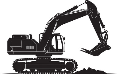 Digging Dynamo Excavator Design Element Construction Conqueror Vector Emblem of an Excavator