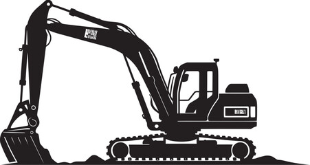 Construction Commando Excavator Vector Emblem Digging Dominance Vector Logo of Excavator Icon