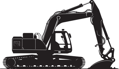 Earth Excelsior Excavator Design Element Icon Construction Captain Vector Icon of Excavator Logo