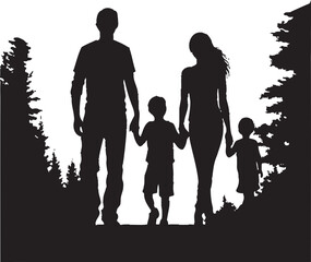 Cheerful Clan Family Design Masterpiece Together Forever Vector Emblem of Happy Family Logo