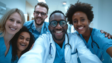 diverse group of young medical professionals
