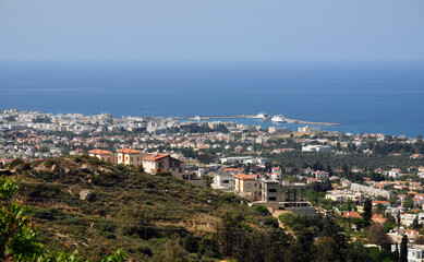 A landscape view from the city of Kyrenia, Cyprus