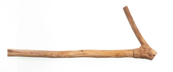 ancient shepherd staff isolated on white background