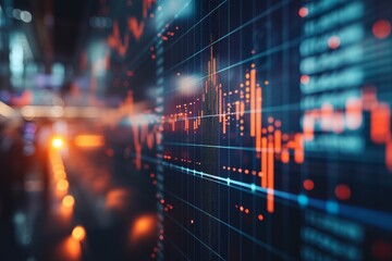 Fototapeta premium Stock Market Data Visualization on Monitors