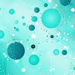 Aqua abstract core background with dots, rhombuses, and circles