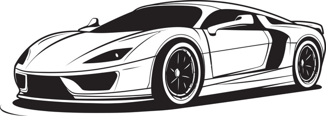 Speed Symphony Line Art Icon for Sportscar Emblem Racing Royalty Vector Logo Design for Modern Sports Car