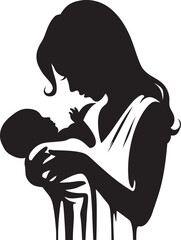 Radiant Connection Emblematic Element for Mother and Child Maternal Harmony Vector Icon of Mother Holding Baby