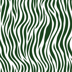 Wavy Zebra-Inspired Green Seamless Pattern: A Unique Twist on Classic Stripes