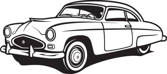 Sketchbook Symphony Vintage Car Doodle Emblematic Design Dapper Drives Emblematic Vector Design for Classic Car Doodle