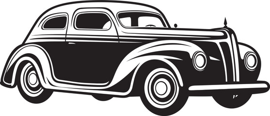 Historical Highway Vintage Car Emblem Vector Sketchbook Wheels Retro Car Doodle Element