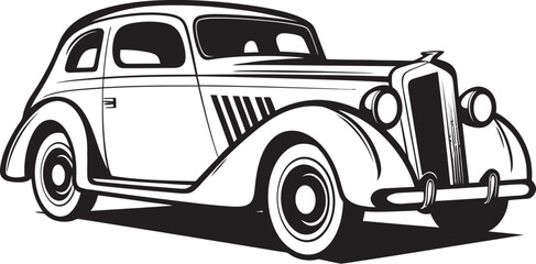 Whimsical Wheels Doodle Line Art Logo Yesteryears Charm Vintage Car Doodle Icon