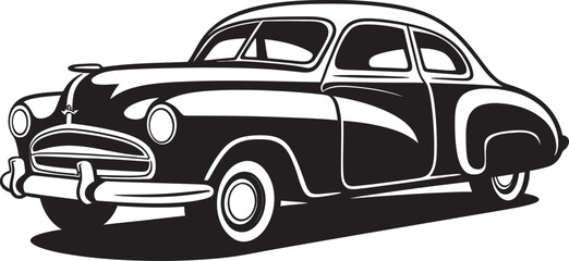 Rustic Rides Revival Doodle Line Art Vector Hand Drawn Heritage Vintage Car Doodle Logo