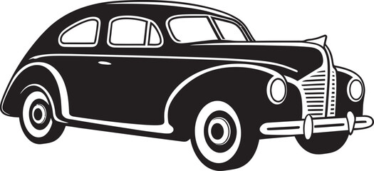 Artisanal Auto Retro Car Doodle Vector Ink and Ignition Vintage Car Emblematic Design