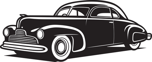 Antique Auto Adornments Doodle Line Art Vector Logo Time Honored Transport Iconic Element of Vintage Car