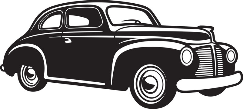Sketchbook Serenade Vintage Car Doodle Icon Classic Canvas Emblematic Element of Vintage Car Doodle