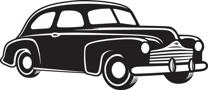 Classic Canvas Emblematic Element of Vintage Car Doodle Antique Auto Adornments Vector Logo Design for Doodle Line Art