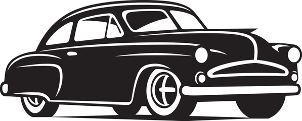 Dapper Drives Iconic Vector Element of Classic Automobile Retro Roadster Vintage Car Doodle Logo Design