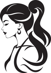 Elegance Unveiled Womans Face Vector Icon Graceful Glamour Fashion and Beauty Emblematic Element