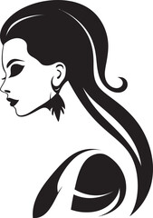 Ethereal Beauty Womans Face Vector Logo for Fashion Timeless Tranquility Iconic Element of Womans Face in Beauty Vector