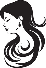 Glowing Glamour Emblematic Design for Womans Face in Fashion Vector Sculpted Serenity Vector Icon of Womans Face for Beauty