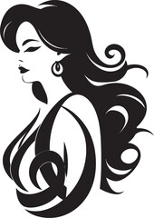 Infinite Elegance Emblematic Element for Womans Face Vector Effortless Beauty Vector Logo for Womans Face in Fashion
