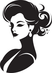 Chic Silhouettes Womans Face Vector Emblem for Beauty Elegant Essence Iconic Beauty Element in Womans Face Vector Design