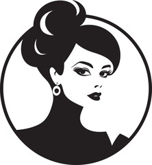 Sublime Beauty Emblematic Design for Womans Face in Fashion Vector Captivating Charisma Vector Icon of Womans Face for Beauty