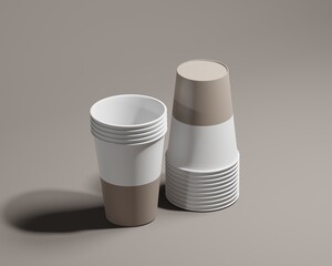 Latte Cup with two colors, coffee cup, realistic, mockup