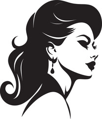 Chic Silhouettes Womans Face Vector Emblem for Beauty Elegant Essence Iconic Beauty Element in Womans Face Vector Design