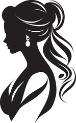 Sculpted Sophistication Womans Face Vector Logo Radiant Allure Iconic Element for Beauty