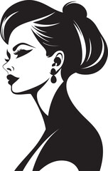 Glowing Grace Womans Face Vector Design Timeless Radiance Iconic Fashion and Beauty Element