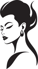 Portrait of Elegance Emblematic Beauty Logo Stylish Symmetry Womans Face Vector Icon