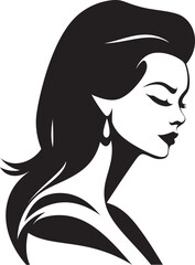 Glamorous Gaze Fashion and Beauty Emblem Feminine Flourish Vector Logo for Womans Face