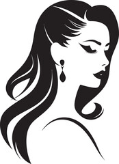 Refined Beauty Vector Icon of Womans Face Radiant Allure Emblematic Element for Beauty