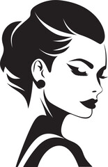 Feminine Flourish Vector Element for Womans Face Classic Contour Emblematic Beauty Logo