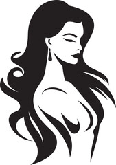 Serene Glamour Emblematic Beauty Icon Design Glowing Grace Womans Face Vector Logo