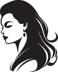 Divine Essence Vector Logo for Womans Face Serene Glamour Emblematic Beauty Icon Design