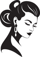 Aesthetic Allure Vector Logo for Womans Face Portrait of Elegance Emblematic Beauty Design